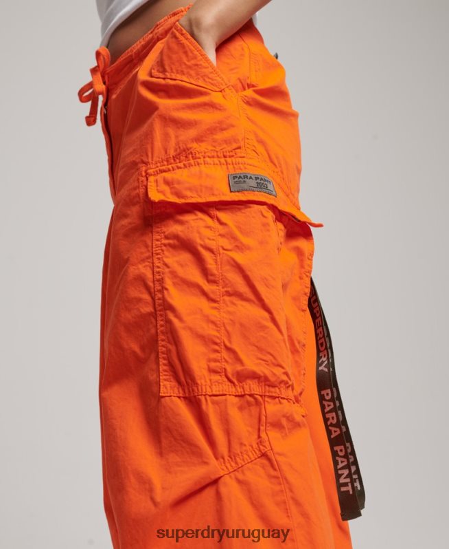 uy Superdry mujer pantalones holgados de paracaídas naranja DT2N8Z1973 ropa