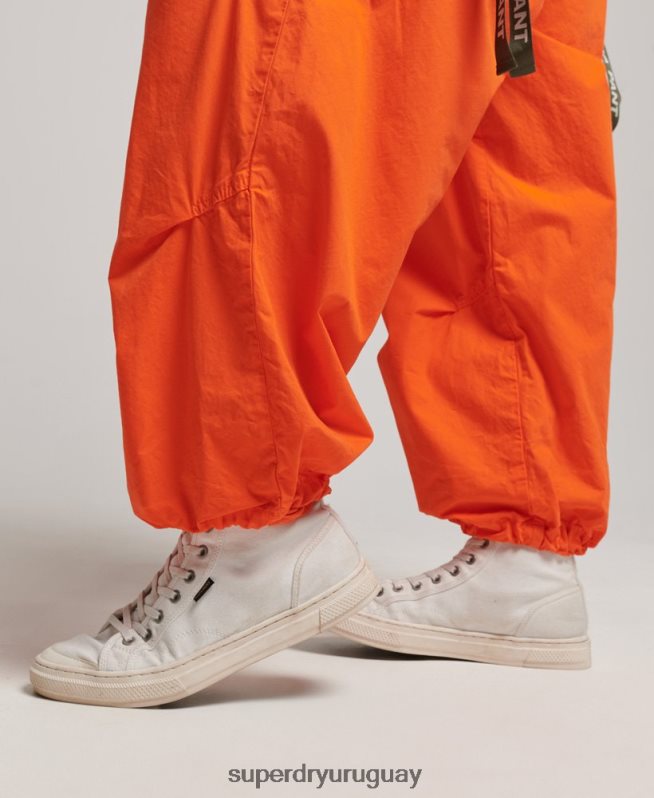 uy Superdry mujer pantalones holgados de paracaídas naranja DT2N8Z1973 ropa