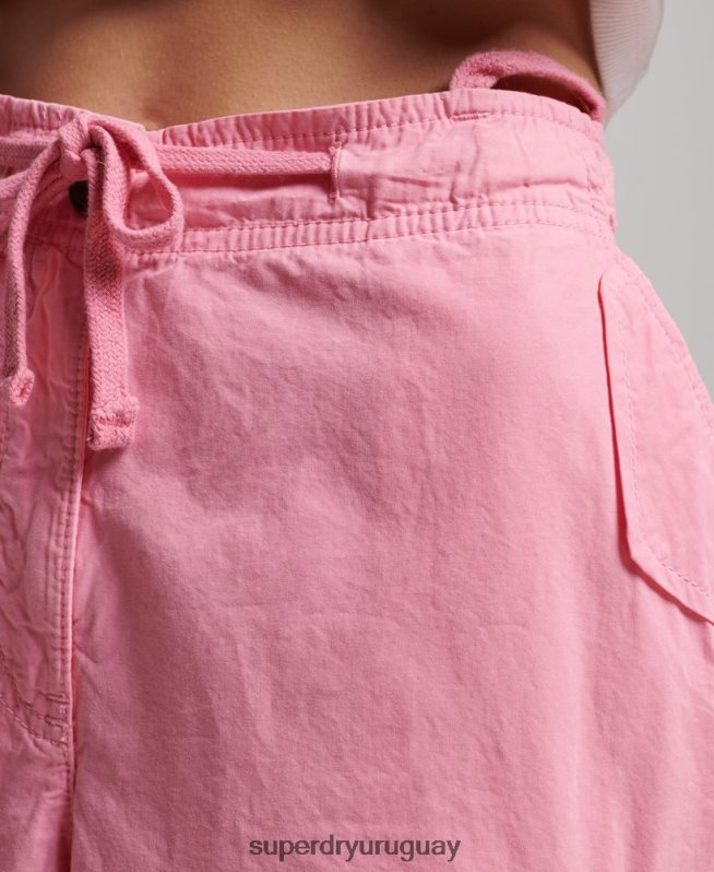 uy Superdry mujer pantalones holgados de paracaídas rosa DT2N8Z1989 ropa