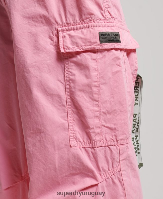 uy Superdry mujer pantalones holgados de paracaídas rosa DT2N8Z1989 ropa