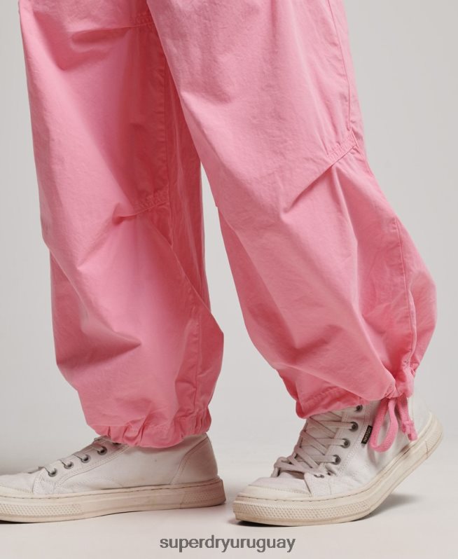 uy Superdry mujer pantalones holgados de paracaídas rosa DT2N8Z1989 ropa