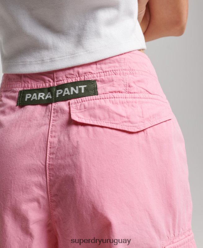 uy Superdry mujer pantalones holgados de paracaídas rosa DT2N8Z1989 ropa