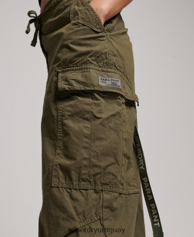 uy Superdry mujer pantalones holgados de paracaídas verde DT2N8Z2095 ropa