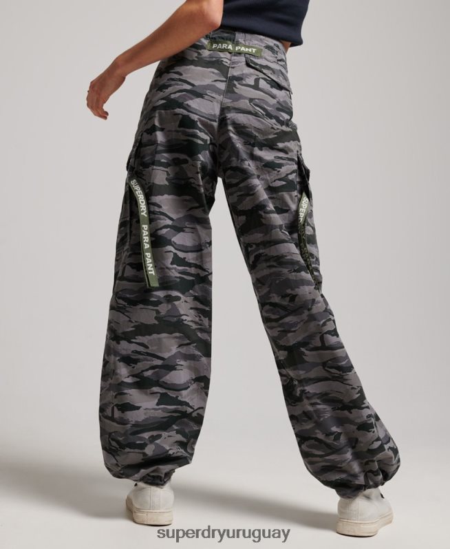 uy Superdry mujer pantalones holgados de paracaídas verde DT2N8Z2129 ropa