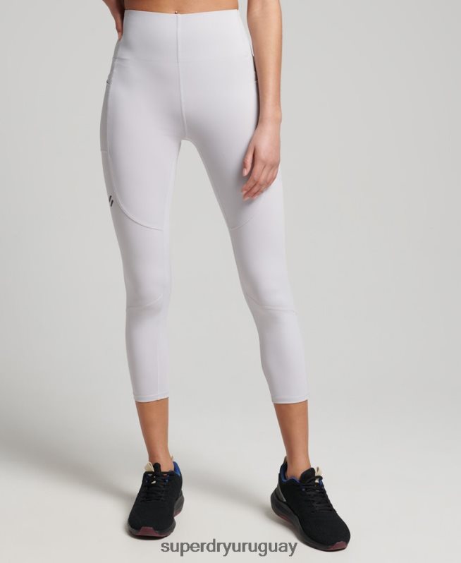 uy Superdry mujer correr 7/8 leggins ajustados gris claro DT2N8Z6334 ropa