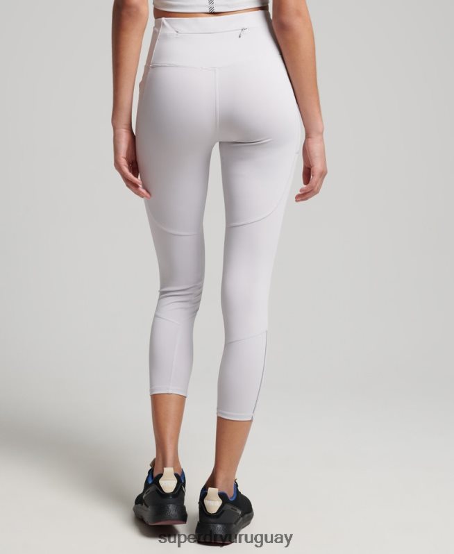 uy Superdry mujer correr 7/8 leggins ajustados gris claro DT2N8Z6334 ropa