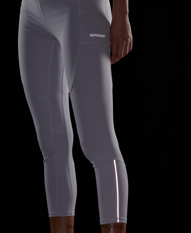 uy Superdry mujer correr 7/8 leggins ajustados gris claro DT2N8Z6334 ropa