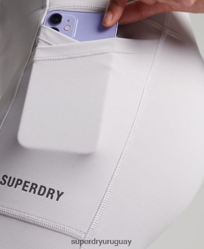 uy Superdry mujer correr 7/8 leggins ajustados gris claro DT2N8Z6334 ropa