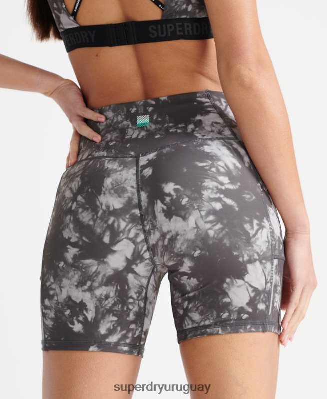 uy Superdry mujer correr pantalones cortos ajustados gris DT2N8Z6343 ropa
