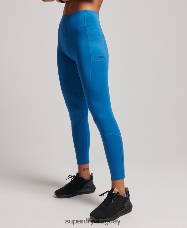 uy Superdry mujer correr polainas ajustadas azul DT2N8Z6331 ropa