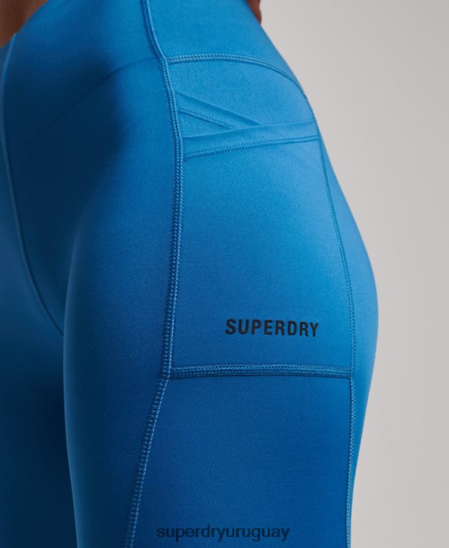 uy Superdry mujer correr polainas ajustadas azul DT2N8Z6331 ropa
