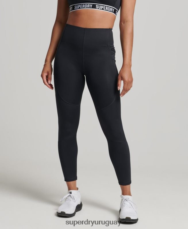 uy Superdry mujer correr polainas ajustadas negro DT2N8Z4067 ropa