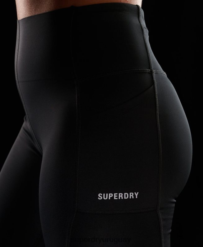 uy Superdry mujer correr polainas ajustadas negro DT2N8Z4067 ropa