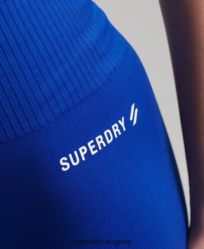 uy Superdry mujer entrenar leggins ajustados 7/8 sin costuras azul DT2N8Z6320 ropa