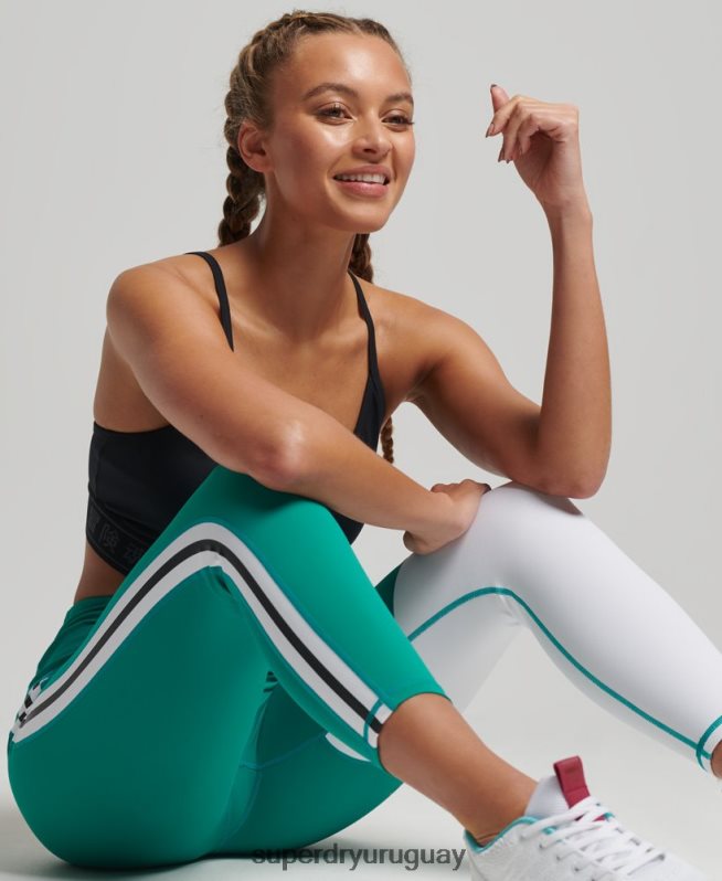 uy Superdry mujer leggins 7/8 con gráfico de entrenamiento verde DT2N8Z4089 ropa