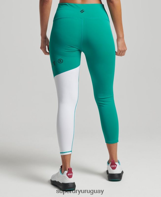 uy Superdry mujer leggins 7/8 con gráfico de entrenamiento verde DT2N8Z4089 ropa