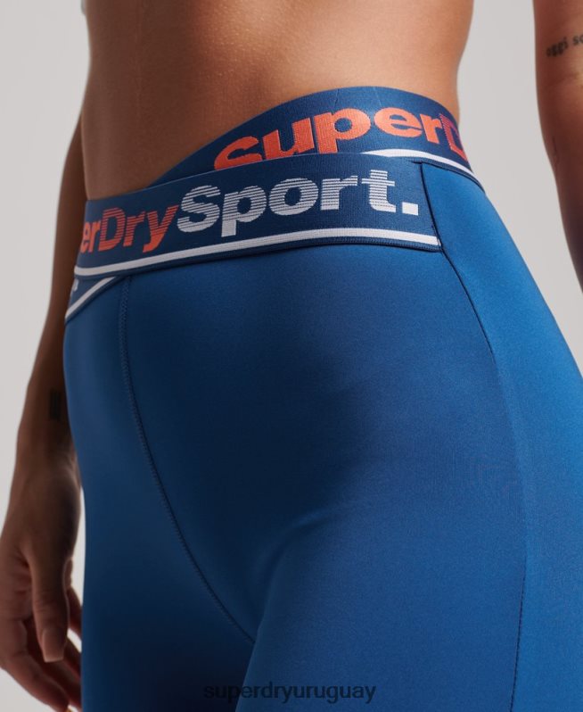uy Superdry mujer leggins 7/8 cruzados de entrenamiento azul DT2N8Z4056 ropa