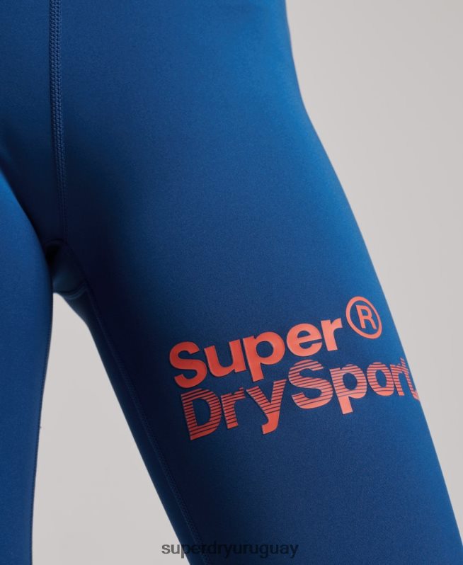 uy Superdry mujer leggins 7/8 cruzados de entrenamiento azul DT2N8Z4056 ropa