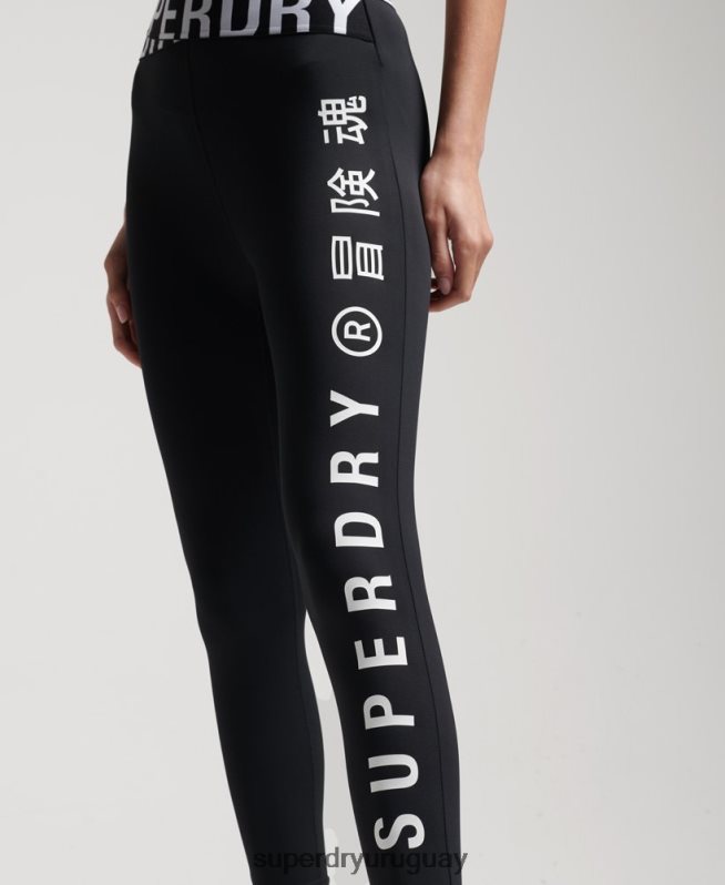 uy Superdry mujer leggins 7/8 cruzados de entrenamiento negro DT2N8Z4068 ropa