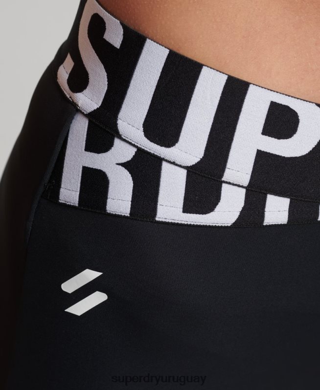 uy Superdry mujer leggins 7/8 cruzados de entrenamiento negro DT2N8Z4068 ropa