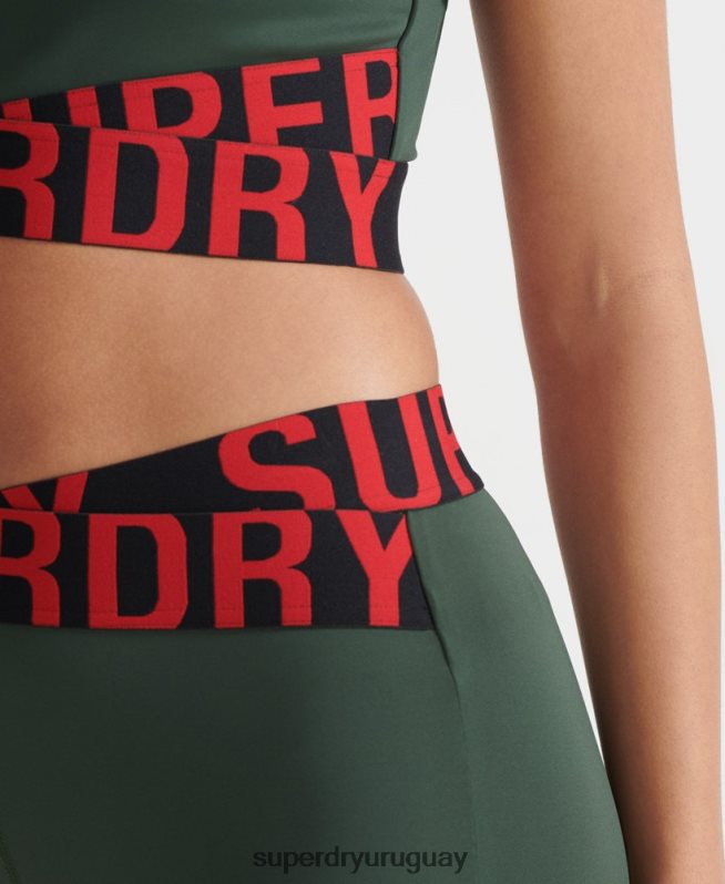 uy Superdry mujer leggins 7/8 cruzados de entrenamiento verde DT2N8Z4087 ropa