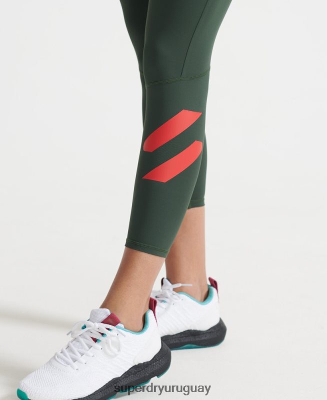 uy Superdry mujer leggins 7/8 cruzados de entrenamiento verde DT2N8Z4087 ropa