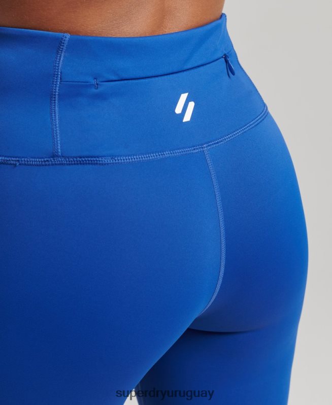 uy Superdry mujer leggins 7/8 de malla de entrenamiento azul DT2N8Z6336 ropa