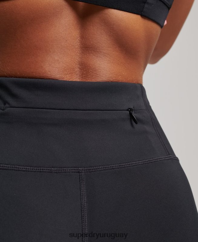 uy Superdry mujer leggins 7/8 de malla de entrenamiento negro DT2N8Z4080 ropa