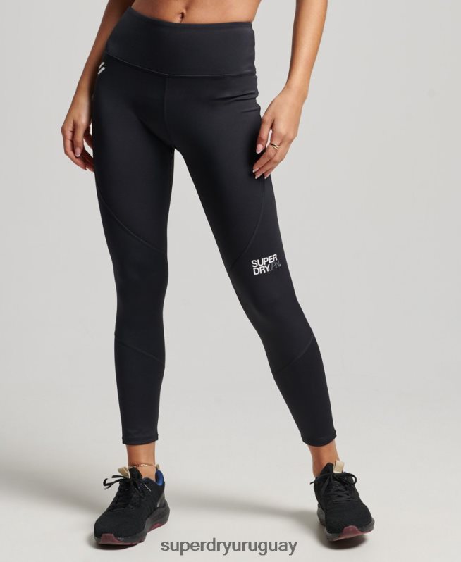 uy Superdry mujer leggins ajustados core 7/8 negro DT2N8Z4063 ropa