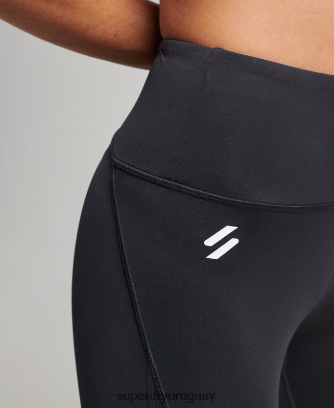 uy Superdry mujer leggins ajustados core 7/8 negro DT2N8Z4063 ropa