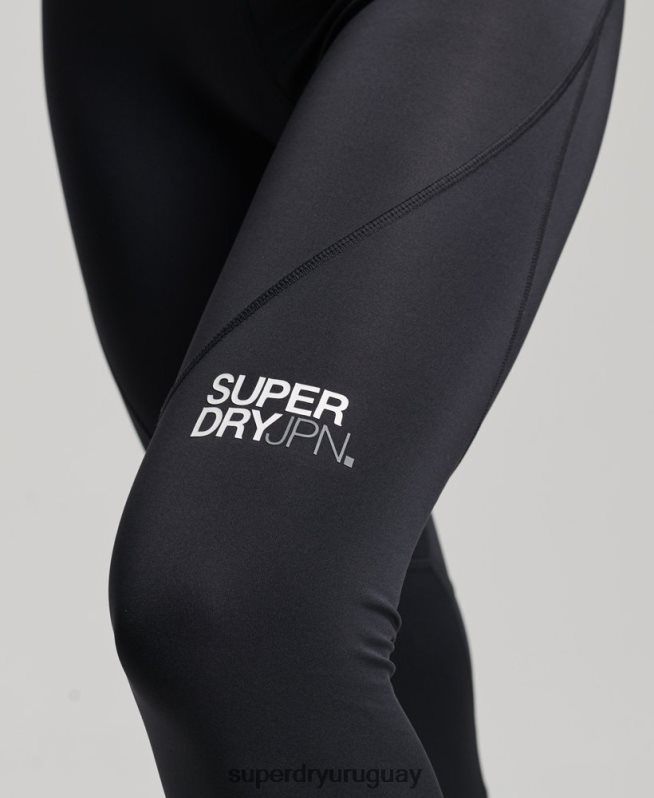 uy Superdry mujer leggins ajustados core 7/8 negro DT2N8Z4063 ropa