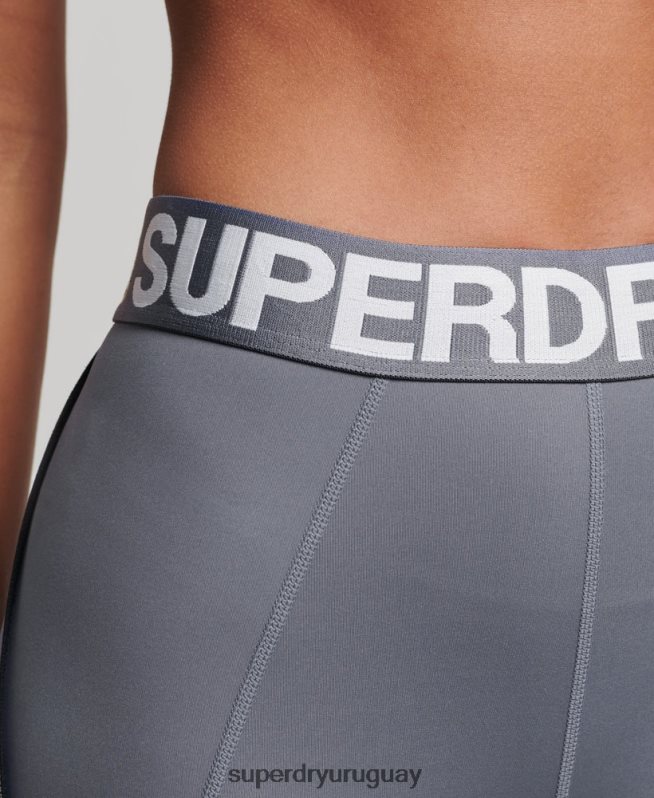 uy Superdry mujer leggins ajustados elásticos con la marca del tren púrpura DT2N8Z4077 ropa