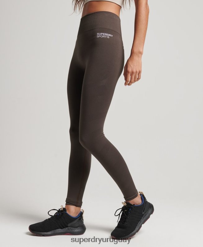 uy Superdry mujer leggins ajustados sin costuras gris DT2N8Z4069 ropa
