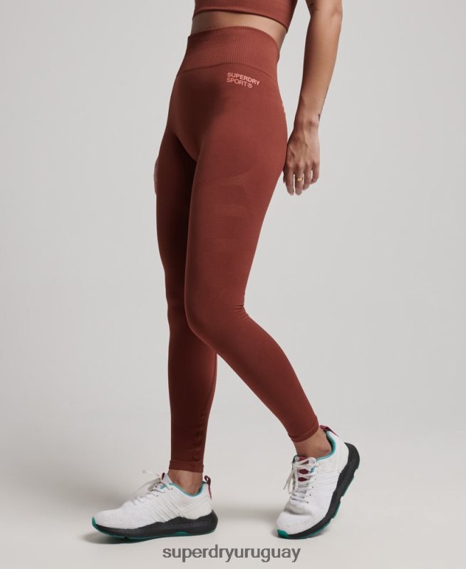 uy Superdry mujer leggins ajustados sin costuras marrón DT2N8Z4048 ropa