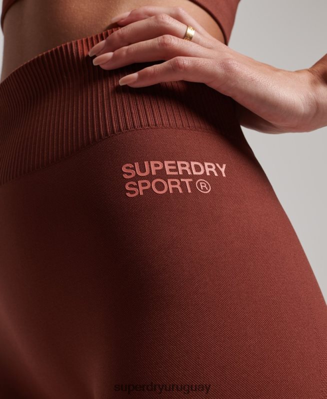 uy Superdry mujer leggins ajustados sin costuras marrón DT2N8Z4048 ropa