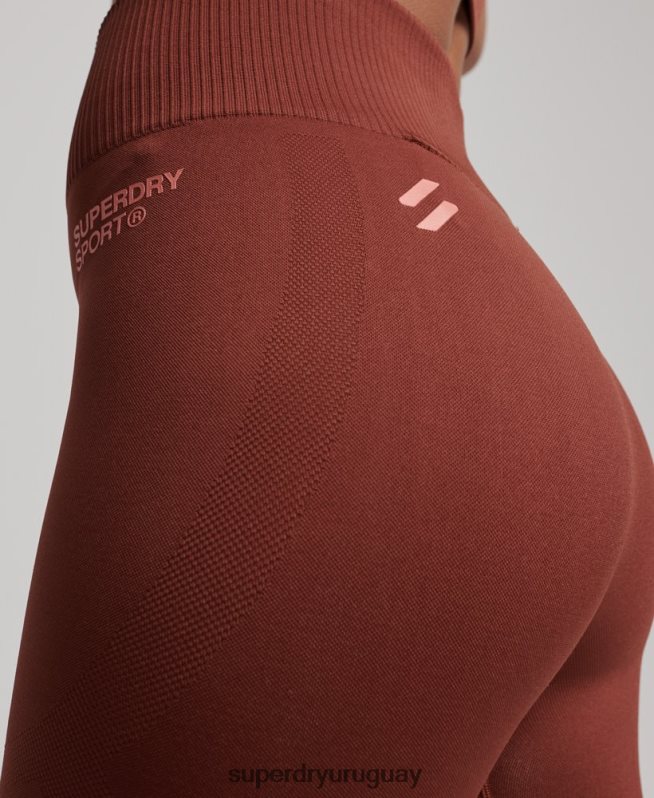 uy Superdry mujer leggins ajustados sin costuras marrón DT2N8Z4048 ropa
