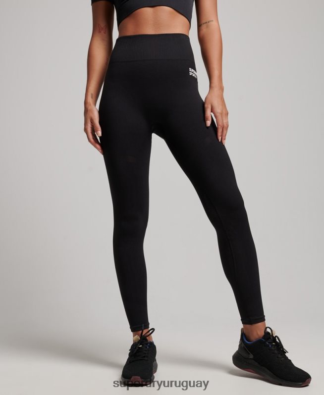 uy Superdry mujer leggins ajustados sin costuras negro DT2N8Z4051 ropa