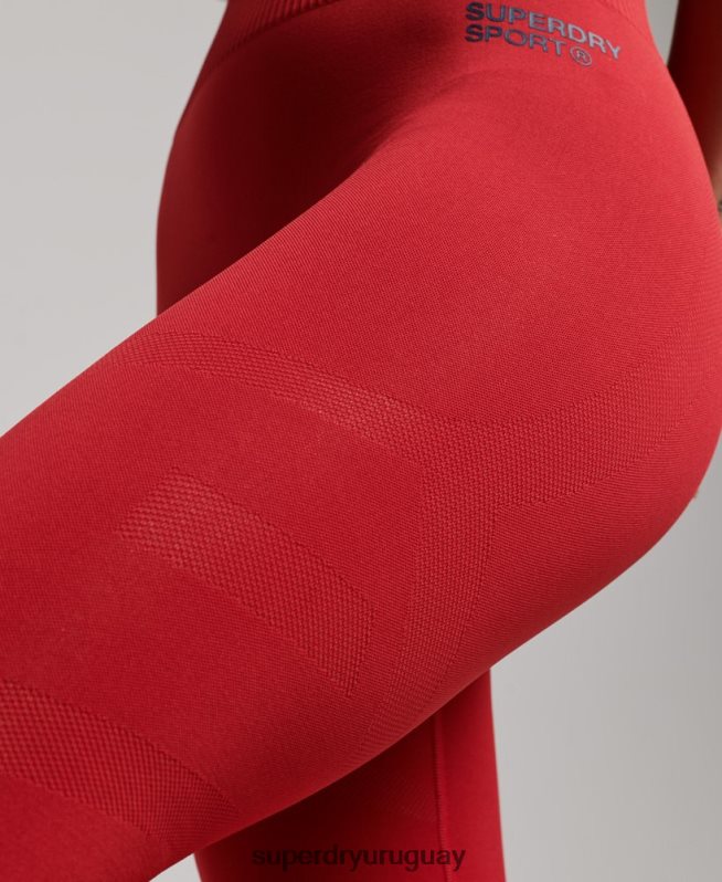 uy Superdry mujer leggins ajustados sin costuras rojo DT2N8Z4055 ropa