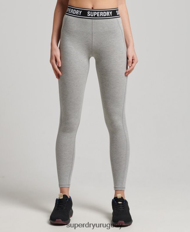 uy Superdry mujer leggins con cinta independiente gris DT2N8Z6585 ropa