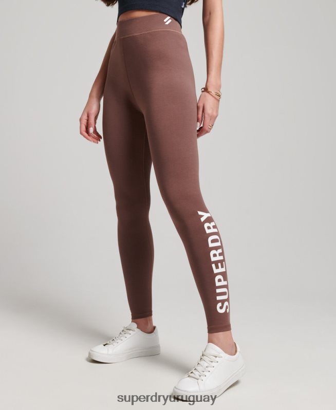 uy Superdry mujer leggins con cintura alta polvoriento DT2N8Z4091 ropa
