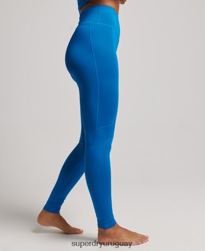 uy Superdry mujer leggins de capa base azul DT2N8Z4074 ropa