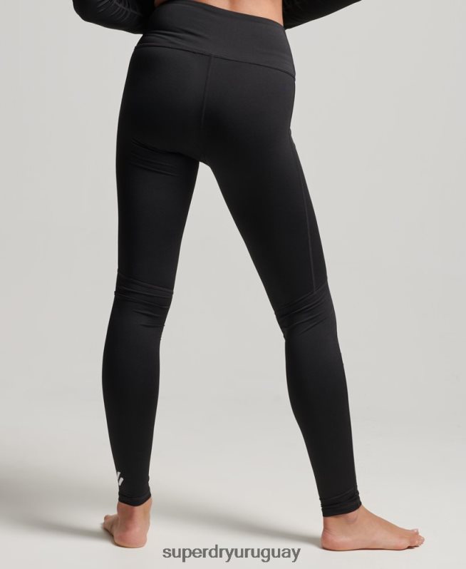 uy Superdry mujer leggins de capa base negro DT2N8Z4076 ropa