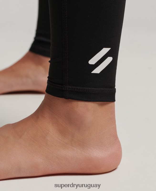 uy Superdry mujer leggins de capa base negro DT2N8Z4076 ropa
