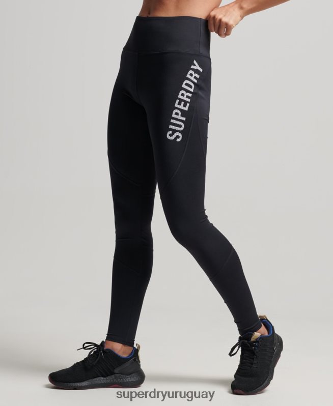 uy Superdry mujer leggins de cuerpo entero negro DT2N8Z4061 ropa