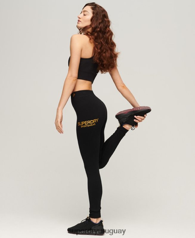 uy Superdry mujer leggins deportivos básicos negro DT2N8Z4044 ropa