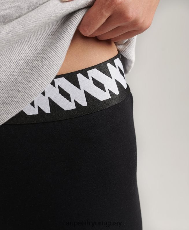 uy Superdry mujer leggins elásticos con gráfico del logo negro DT2N8Z6661 ropa