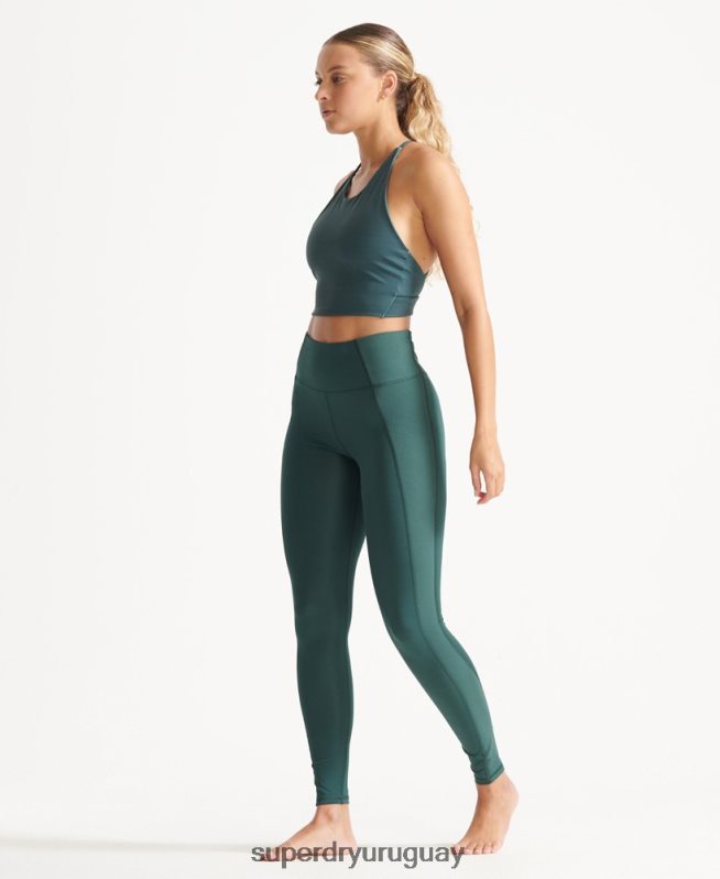 uy Superdry mujer medias de canalé flexibles verde DT2N8Z4090 ropa