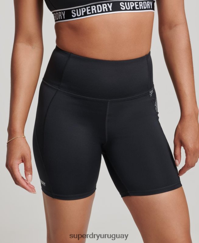 uy Superdry mujer pantalones cortos ajustados de 6 pulgadas negro DT2N8Z3134 ropa