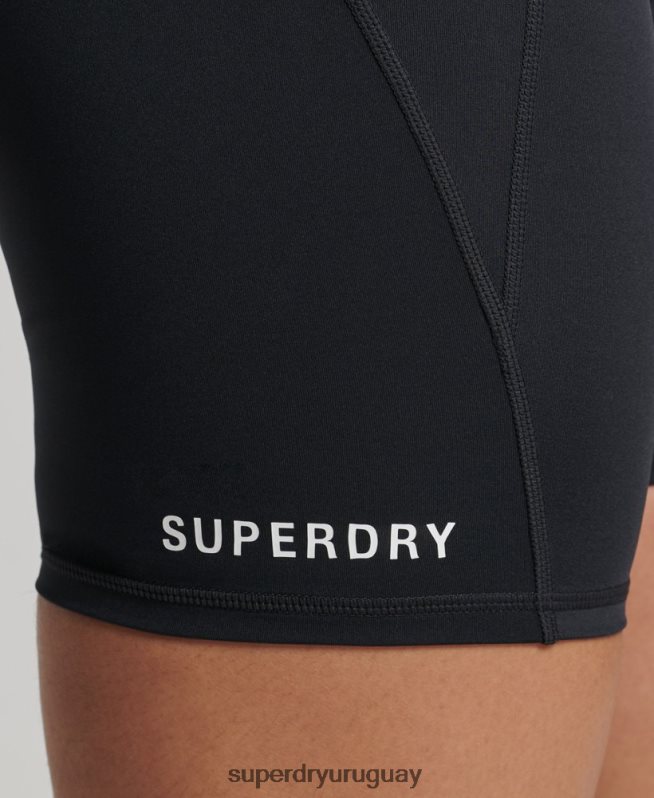 uy Superdry mujer pantalones cortos ajustados de 6 pulgadas negro DT2N8Z3134 ropa