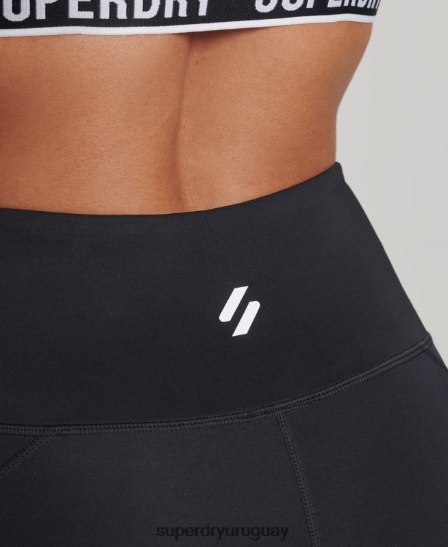uy Superdry mujer pantalones cortos ajustados de 6 pulgadas negro DT2N8Z3134 ropa